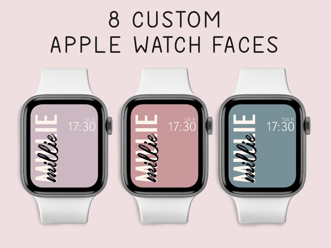 8 Custom Apple Watch Face Wallpaper, Name Watch Screensaver, Custom