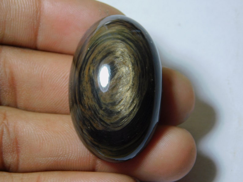 94 Ct 40X25 mm #527 Amazing Fire Sheen Obsidian Cabochon Hand Polish Gemstone Jewelry Fantastic Natural Golden Sheen Obsidian Loose Stone