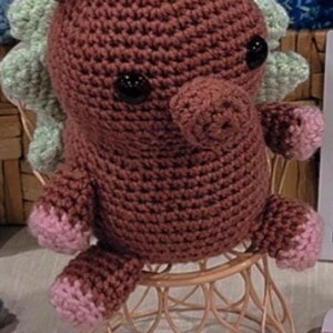 Flying Pig: Handmade Crochet Pig with Wings