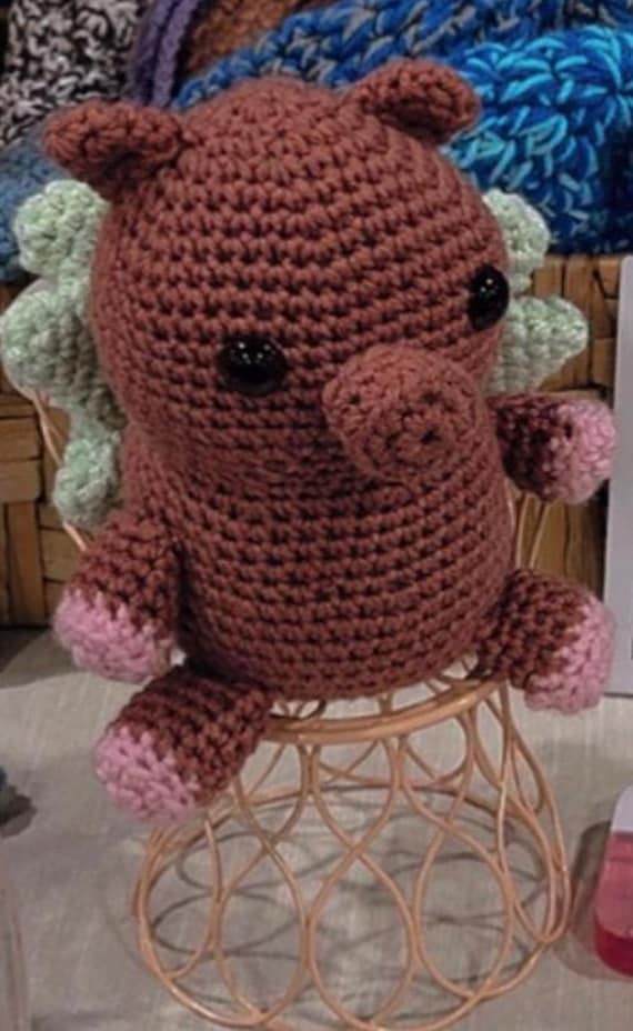 Flying Pig: Handmade Crochet Pig with Wings