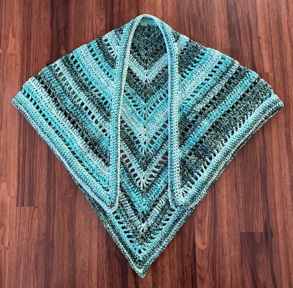 Mandala Shawl, Crochet triangle wrap