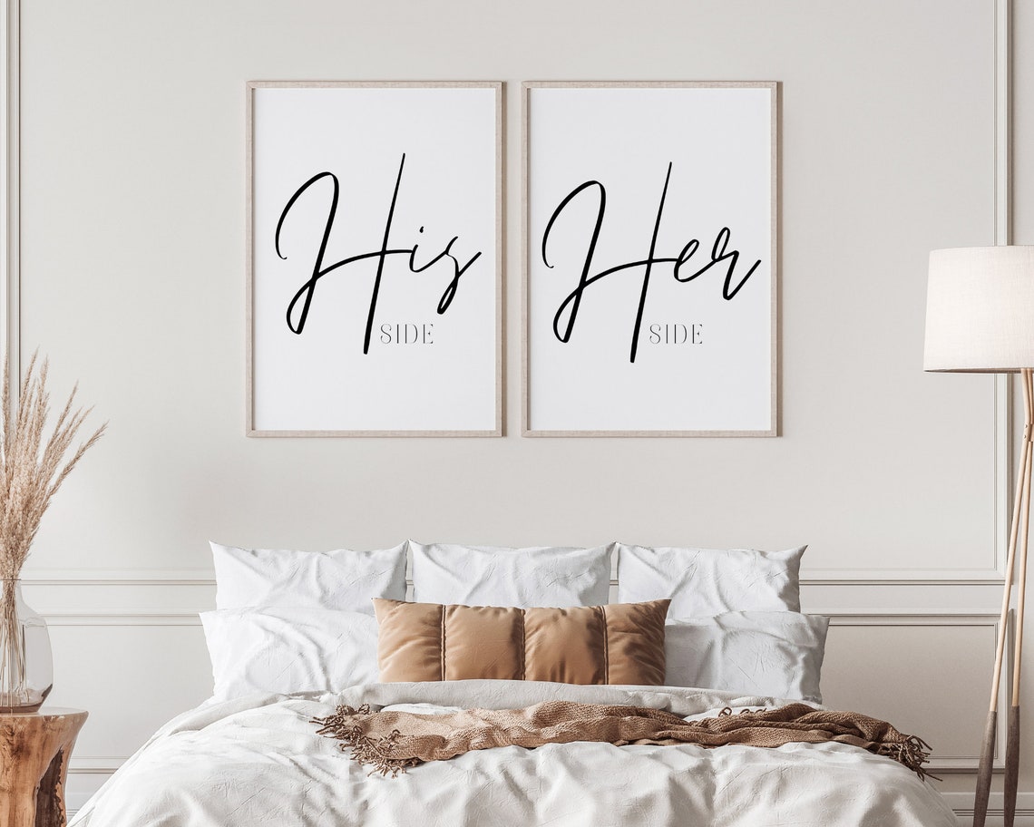 His Side Her Side Print Set Bedroom Prints Bedroom Decor Etsy