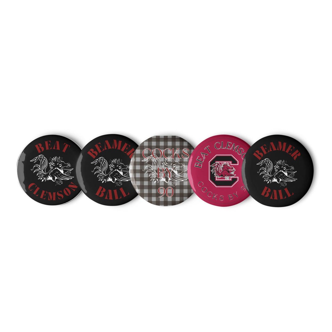 Beat Clemson Gamecock Football Set of Pin Buttons - Etsy