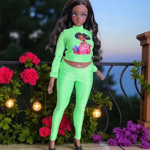 Crop top and leggings set for PEAR Smart Doll / t-shirt with long sleeves and leggings for bjd 1/3 scale doll like Smart Doll