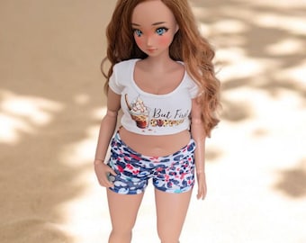 Smart Doll Pear Set: Pink Shorts & T-Shirt - SD BJD Clothes