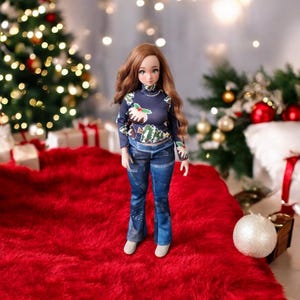 Smart doll Pear Christmas set bell type trousers / leggings and high neck crop top