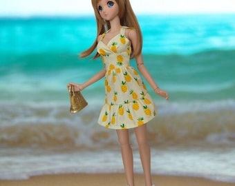 Abito estivo Smart Doll: stampa ananas, vestibilità SD13/Feeple60