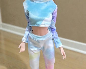 Smart doll classic tracksuit: bell type leggings and short top/ crop sweater