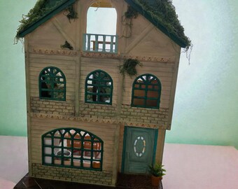 Handcrafted Sylvanian Families Dollhouse – Fully Furnished Woodland Cottage | OOAK Repainted Miniature House