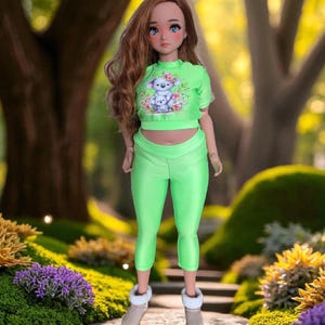 Crop top and leggings set for PEAR Smart Doll / t-shirt with long sleeves and leggings for bjd 1/3 scale doll like Smart Doll