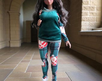 Conjunto de suéter y leggings navideños Smart Doll Pear