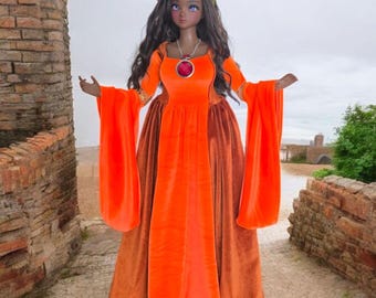 Abito da bambola fantasy medievale: abito SD BJD a forma di pera