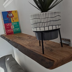 Handcrafted Elm Live Edge Shelf: Rustic Solid Wood with History