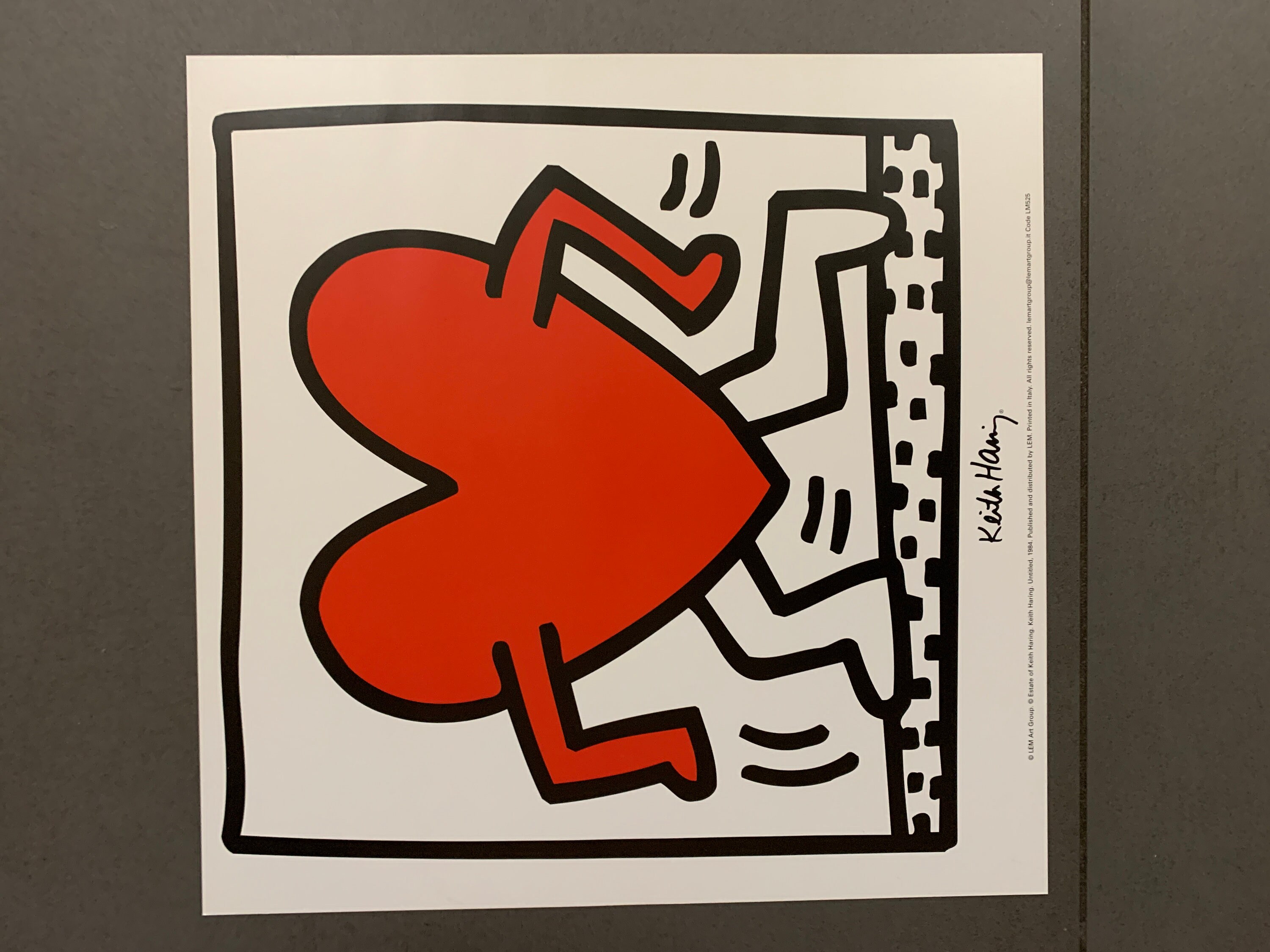 Original Keith Haring Litho running Heart © LEM Art Group © Estate of