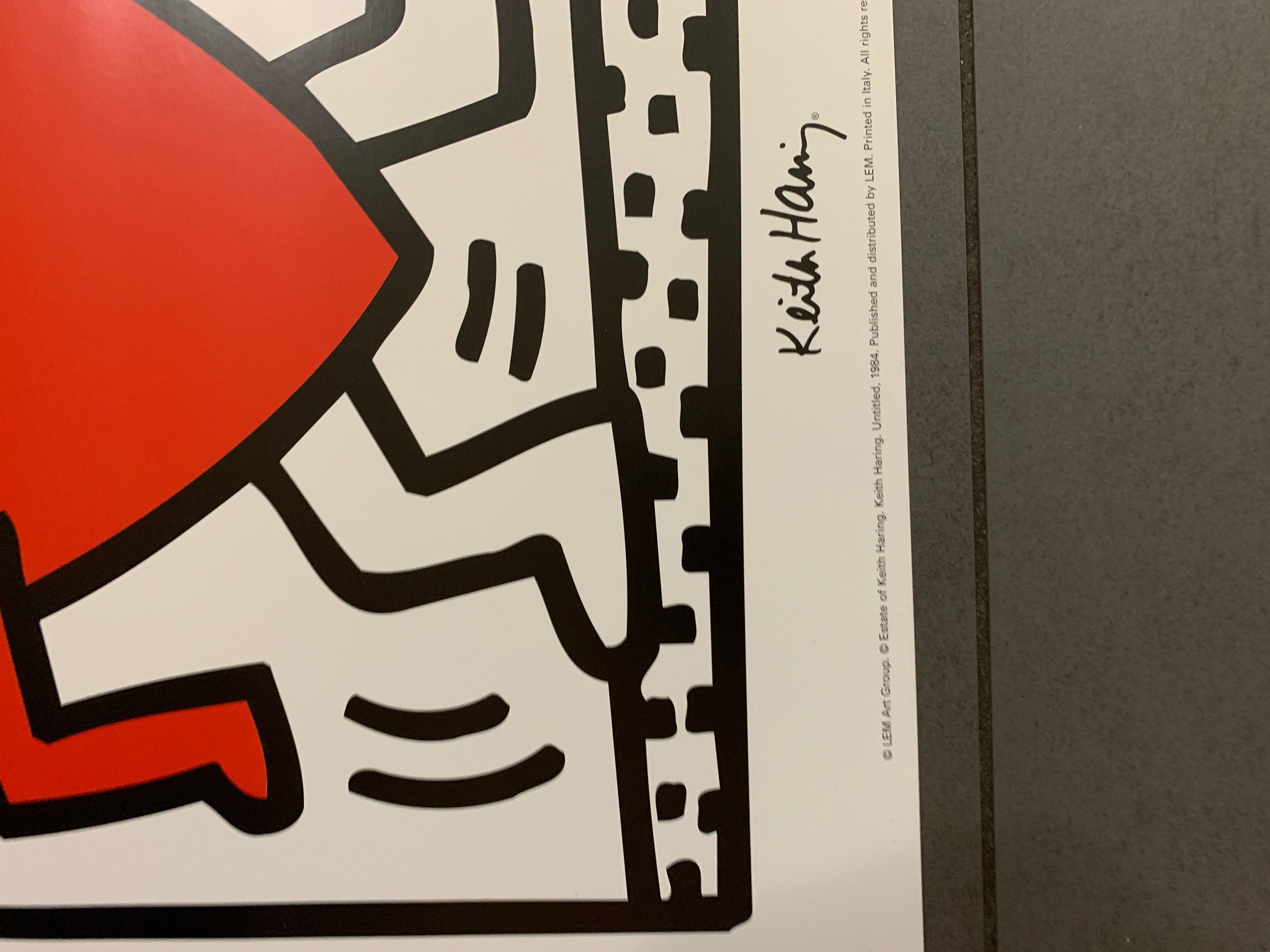 Original Keith Haring Litho running Heart © LEM Art Group © Estate of