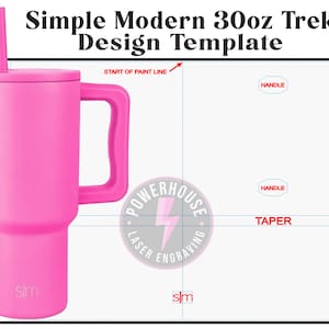 EINFACHE MODERNE 30 oz Trek Tumbler- Wrap Design Vorlage Digitale Datei für Lasergravur. Erstellen Sie Ihr eigenes Design. SVG- und Lightburn-Datei.