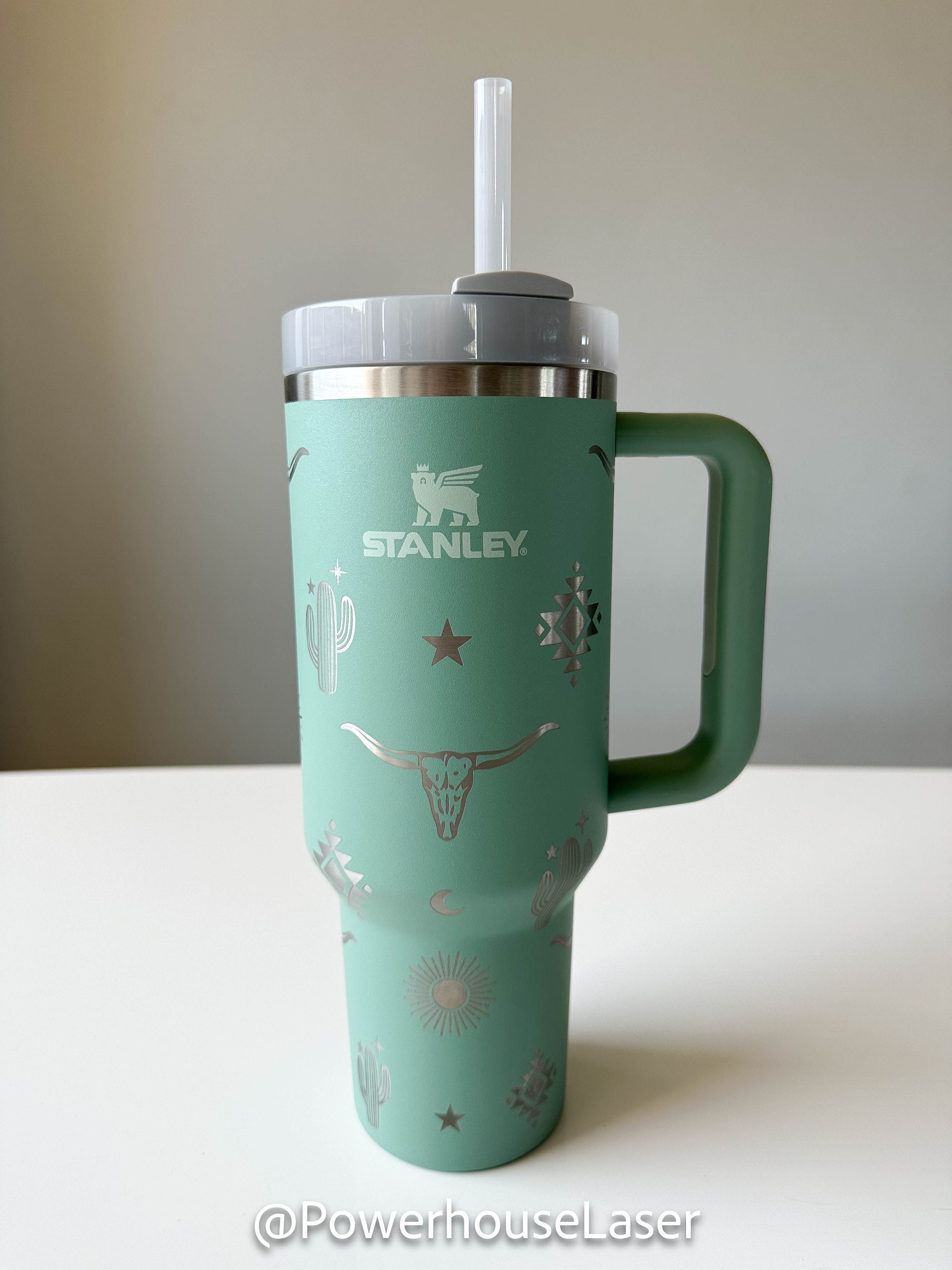 Stanley H2.0 40oz Stainless Steel Tumbler With Silicone Handle, Lid, And  Straw Insulated Car Cup For Cold Drinks, Logo Engraved From Babyonline,  $6.98