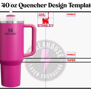 40 Unzen Quencher Tumbler wrap Design Vorlage Digitale Datei für die Lasergravur.  Machen Sie Ihr eigenes Design.  SVG. für Stanley Brand.