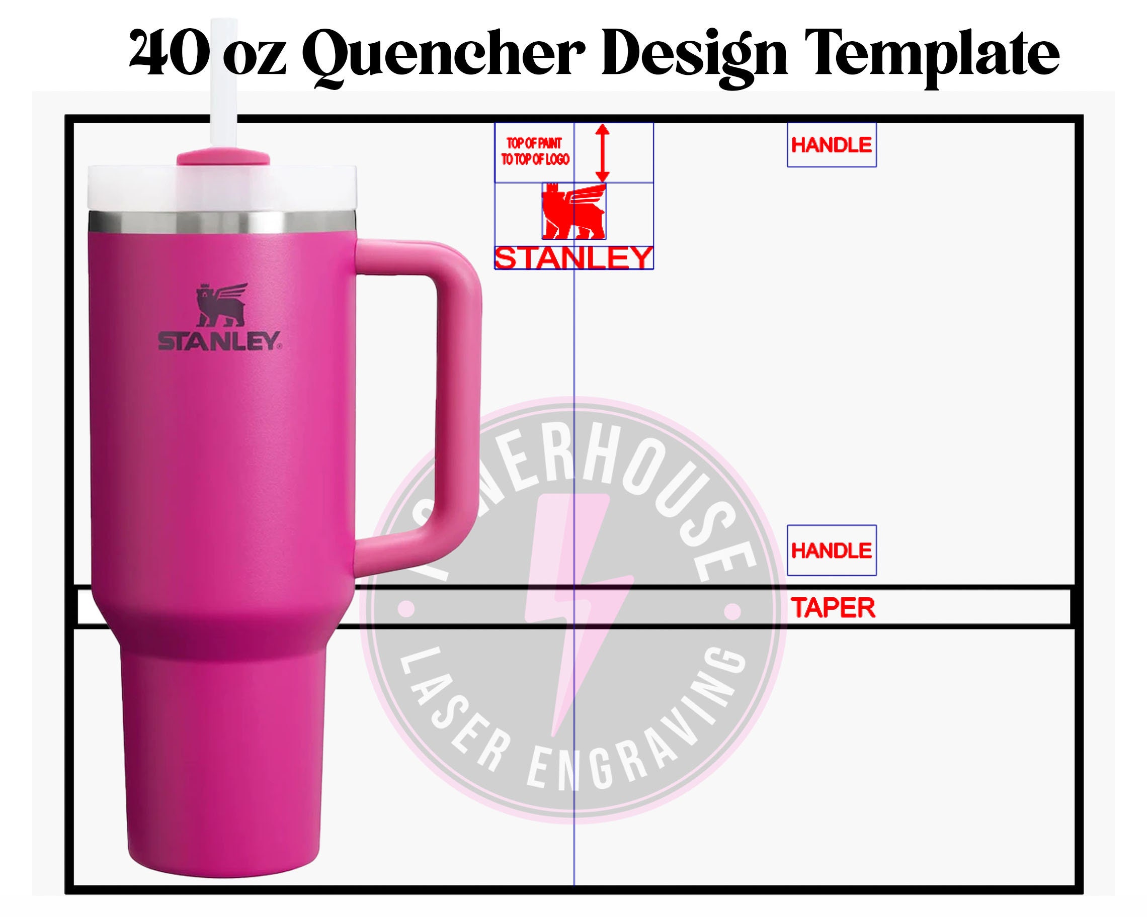 40oz Quencher Tumbler wrap Design Template Digital File for Laser engraving.  Make your own Design.  SVG. for Stanley Brand.
