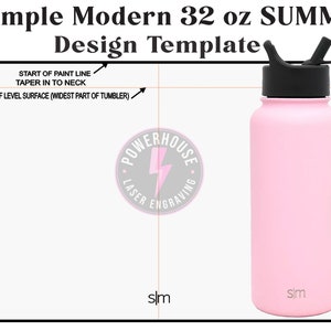 SIMPLE MODERNO 32 oz Summit Tumbler- Plantilla de diseño de envoltura Archivo digital para grabado láser. Haz tu propio diseño. Archivo SVG y Lightburn.