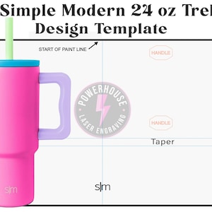 SIMPLE MODERN 24 oz Trek Tumbler- Wrap Design Template Digital File for Laser engraving.  Make your own Design.  SVG & Lightburn file.