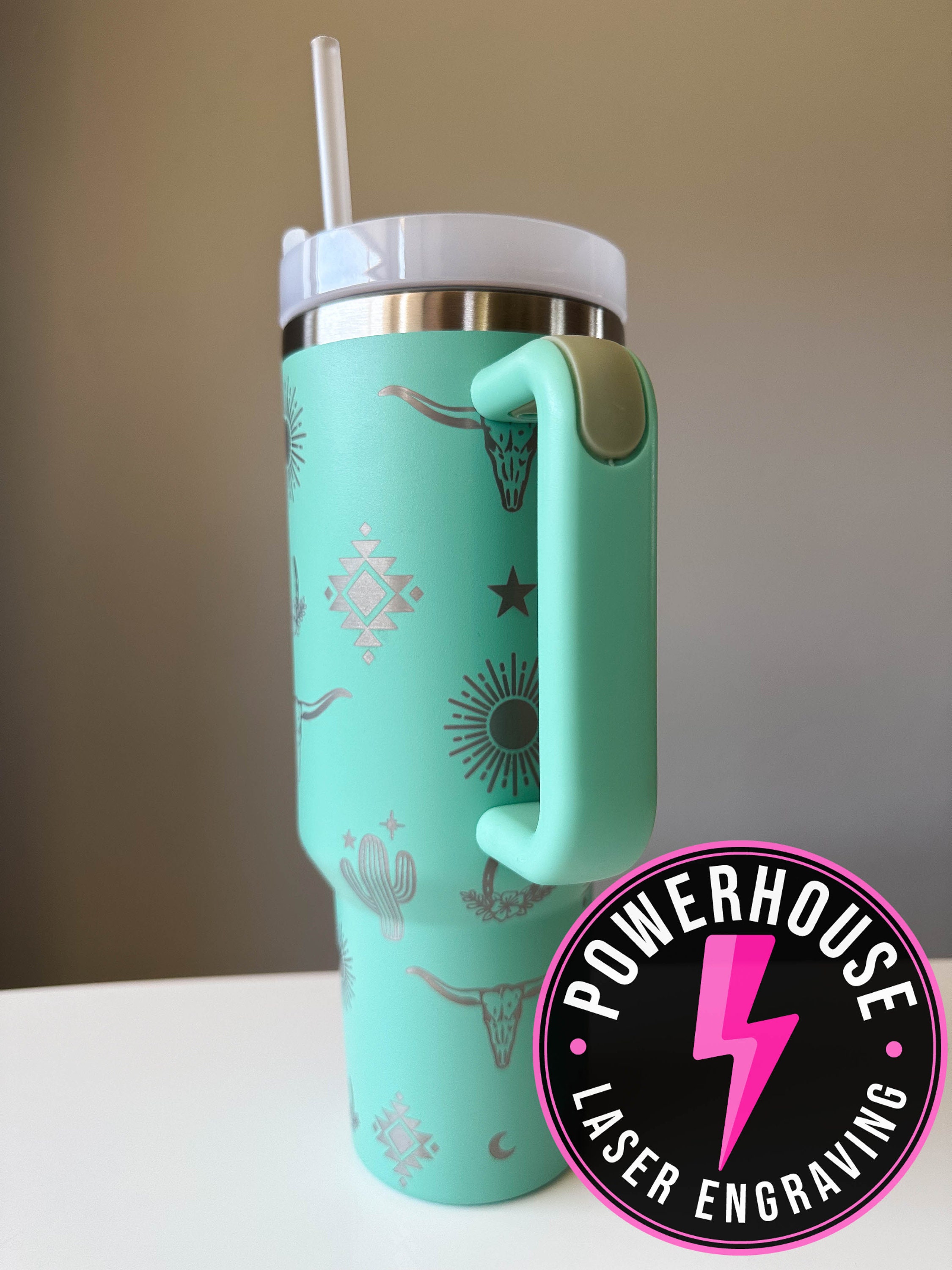 40oz tumbler w/ handle Cow Print File - SVG - DXF - PDF - Lightburn — That  Laser Lady