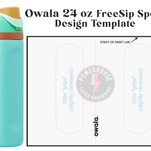 OWALA 24 oz FreeSip Spout Tumbler-Wrap Design Vorlage Digitale Datei für die Lasergravur. Machen Sie Ihr eigenes Design. SVG & Lightburn Datei.