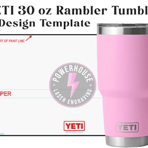 YETI 30 oz Rambler Tumbler-Wrap ontwerpsjabloon digitaal bestand voor lasergravure. Maak je eigen ontwerp. SVG- en Lightburn-bestand.
