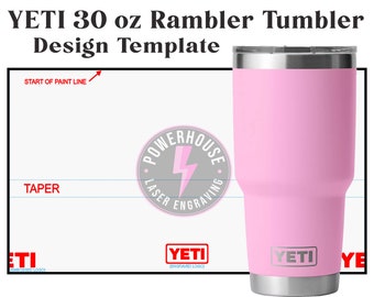 YETI 30 oz Rambler Tumbler-Wrap Design Template Digital File for Laser engraving. Make your own Design. SVG & Lightburn file.