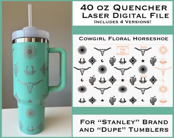 Southwestern Aztec Boho 40oz Quencher H2.0 Tumbler Full Wrap/stainless  Steel Stanley Cup Moon and Stars Western Cowgirl 