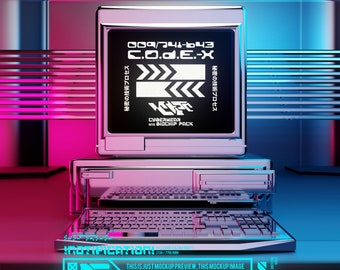 え*の様 1990s Y2K Millitary Design GimmickC Retro Futuristic 2000s Y2k Sci-fi Gaming Cyberpunk Decals