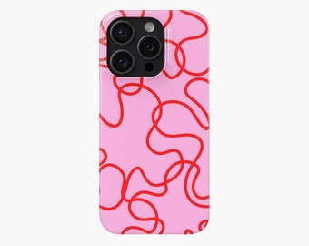 Étui pour portable à motif gribouillis | iPhone 15 14 13 12 11 X Xr Pro Plus | Samsung Galaxy S24 S23 S22 S21 S20 Fe Ultra | Google Pixel 8 7 6