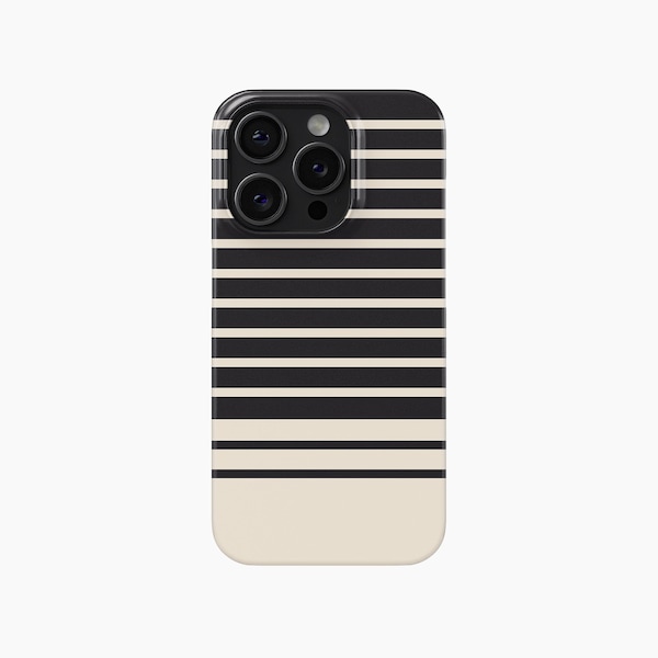 BEIGE BLACK STRIPED Phone Case | iPhone 15 14 13 12 11 X Xr Pro Plus | Samsung Galaxy S24 S23 S22 S21 S20 Fe Ultra | Google Pixel 8 7 6