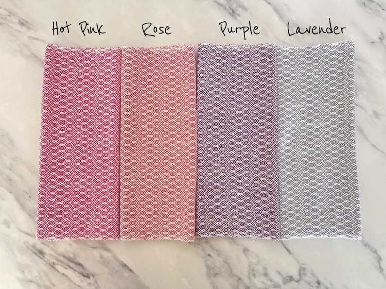 Handwoven 100% Cotton Kitchen Dish Towels, Modern Geometric Diamond Pattern Tea Towels image 8