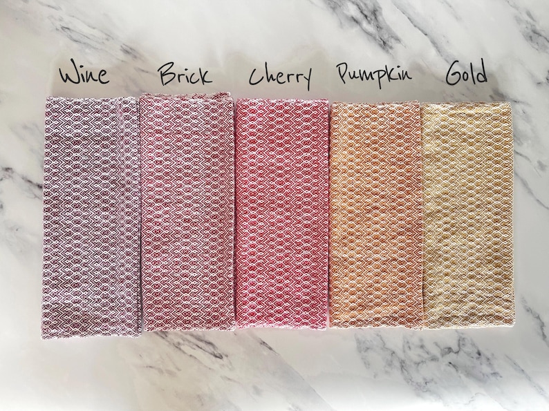 Handwoven 100% Cotton Kitchen Dish Towels, Modern Geometric Diamond Pattern Tea Towels image 5