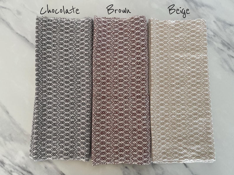 Handwoven 100% Cotton Kitchen Dish Towels, Modern Geometric Diamond Pattern Tea Towels image 4