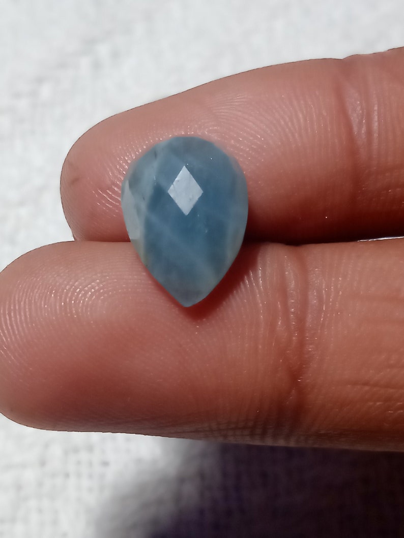 Aquamarine Natural Aquamarine Gemstone Rose Cut Loose Stone For Jewelry Making Rose Cut Stone Shape Pear Size 13x9x5 Carat 5