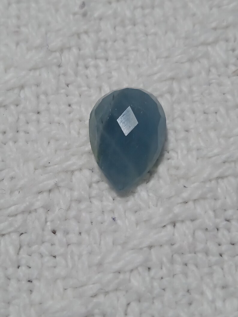 Aquamarine Natural Aquamarine Gemstone Rose Cut Loose Stone For Jewelry Making Rose Cut Stone Shape Pear Size 13x9x5 Carat 5