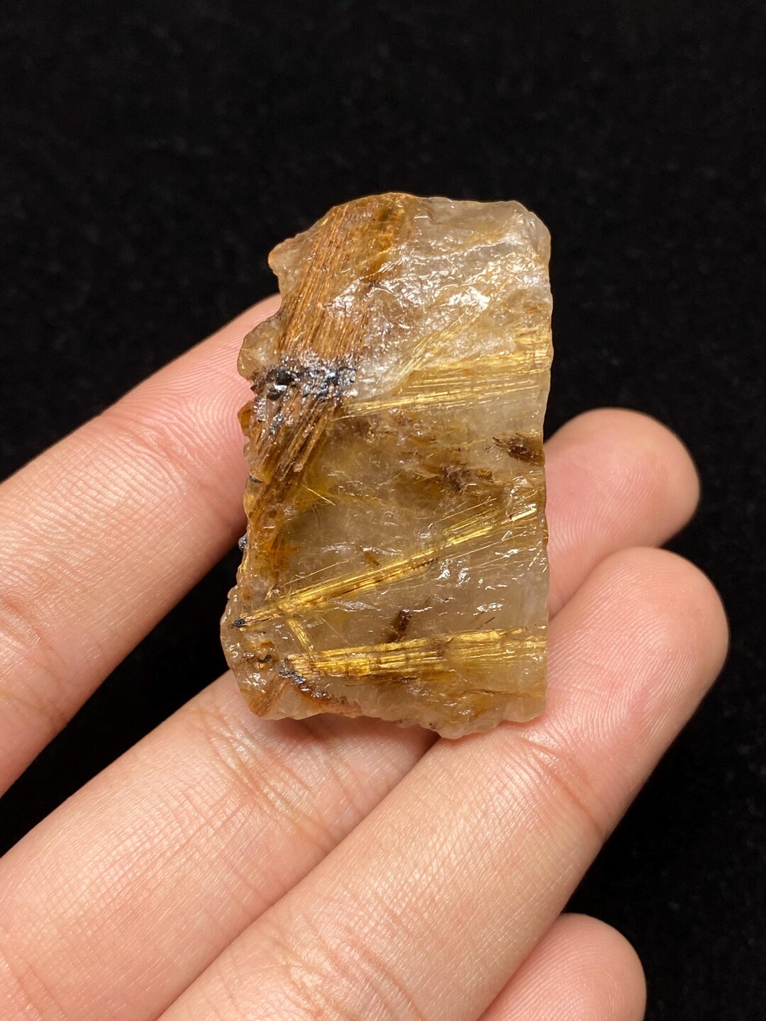 Ground Rutile Rutile Rough Stone | Natural Golden Rutile Rough Crystal | AAA+ Golden ...