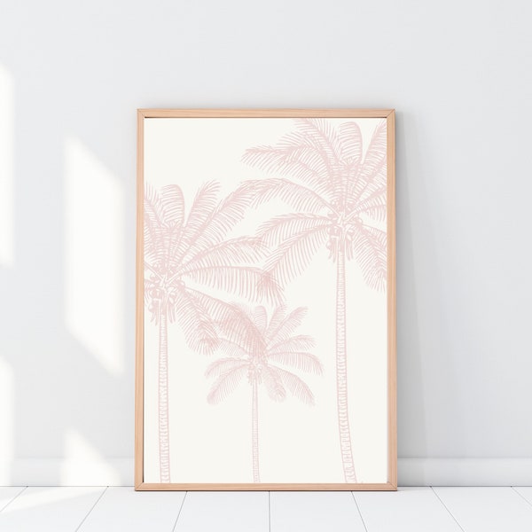 Classic Palm |Palm Tree Print | Dusty Pink | Art Printable | Digital Print | Wall Art | Digital Download Print | Minimalistic Wall Art
