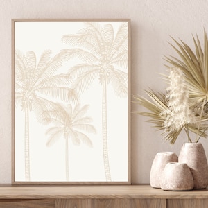 Classic Palm | Tan | Palm Tree Print | Art Printable | Wall Print | Minimalist Wall Art | Minimalist Home Decor | Digital Download Print