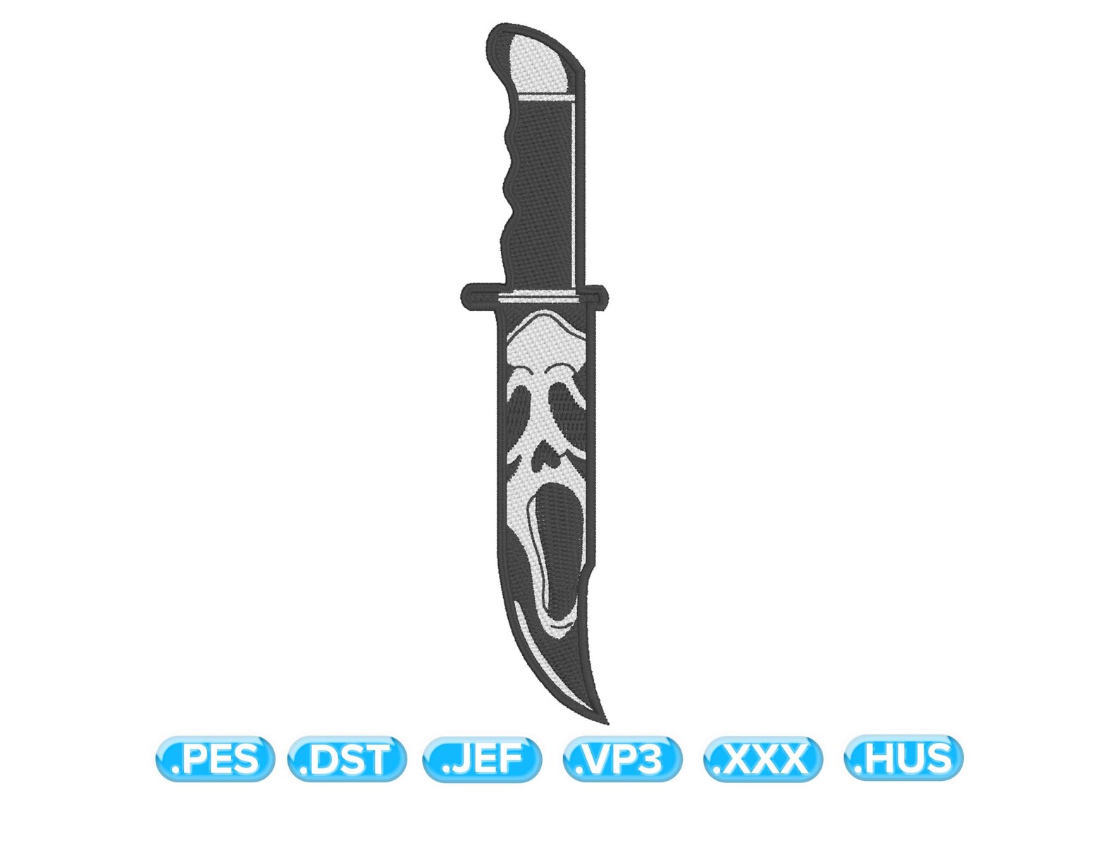 Horror Ghostface Knife Design Embroidery File Instant Etsy