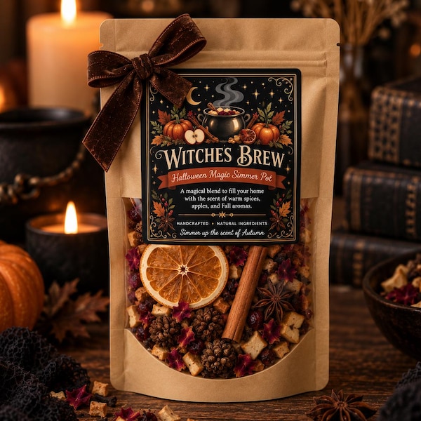 Witch's Brew Halloween Simmer Pot, Autumn Stovetop Potpourri, Handcrafted Fall Home Fragrance