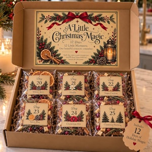Christmas Advent Calendar, Holiday Simmer Pot Set 12 Days, Winter Scents, Hostess Gift