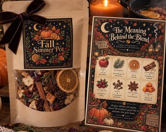 Fall Simmer Pot Kit, Autumn Stovetop Potpourri, Cozy Home Fragrance, Hostess Gift, Housewarming Gift