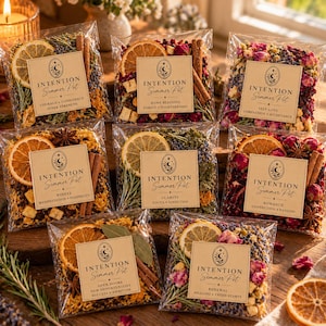 Intention Simmer Pot Kit, Crystal & Affirmation Set, Spiritual Gift, Witchy Home, Manifestation Gifts