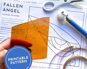 Patrón • Cabanel Fallen Angel "Tear" • Patrón de vidriera imprimible