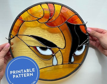 Patrones • Ángel Caído de Cabanel • Patrones de vidrieras imprimibles