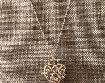 Silver Heart Locket Necklace