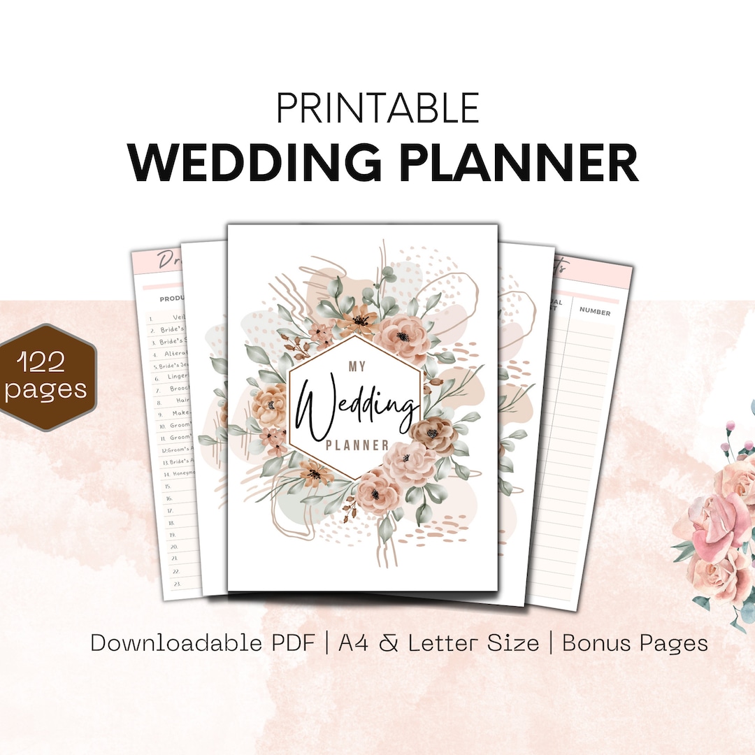 Wedding Planner Printable, Printable Wedding Planner Kit, Wedding Binder Template, Wedding
